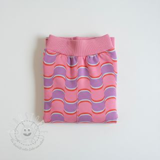 Sweatstoff Abstract flowers wave purple digital print