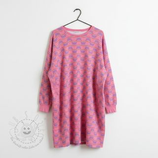 Sweatstoff Abstract flowers wave purple digital print