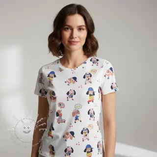 Jersey Dogs white digital print
