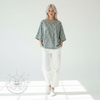 Jersey Happy faces sage digital print