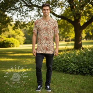 Jersey VISCOSE Unity orange digital print