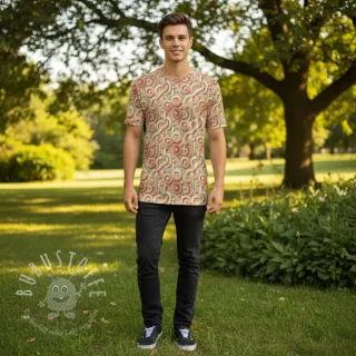 Jersey VISCOSE Unity orange digital print