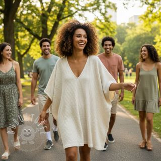 Jersey Baumwoll-Leinen WAFFLE SIMPLY NATURAL