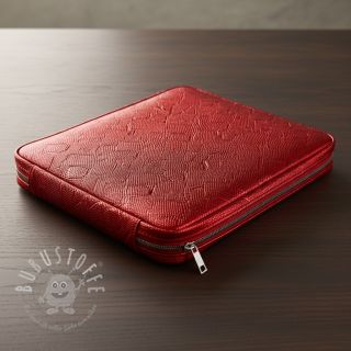 Kunstleder SNAKE rouge metal