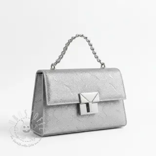 Kunstleder SNAKE blanc argent