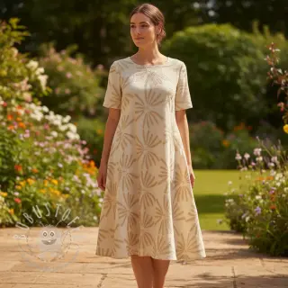 Viskosestoff leinen Desert flowers design A
