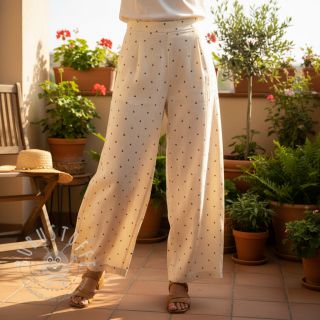 Viskosestoff leinen FOIL Hearts ecru