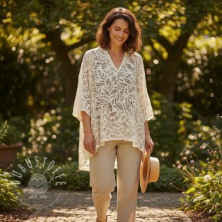 Viskosestoff leinen FOIL Leaves bronze