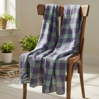 Viskosestoff leinen YARN DYED Square green