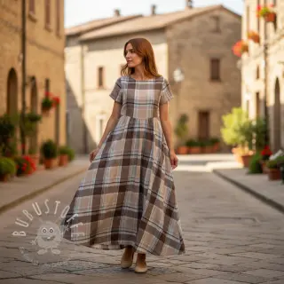Viskosestoff leinen YARN DYED Checks taupe