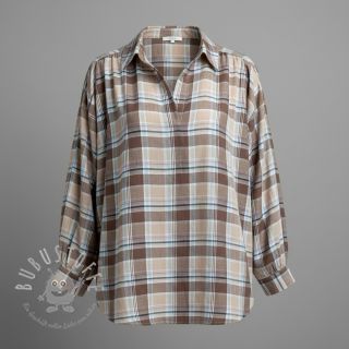 Viskosestoff leinen YARN DYED Checks taupe