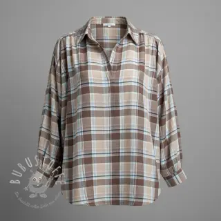 Viskosestoff leinen YARN DYED Checks taupe