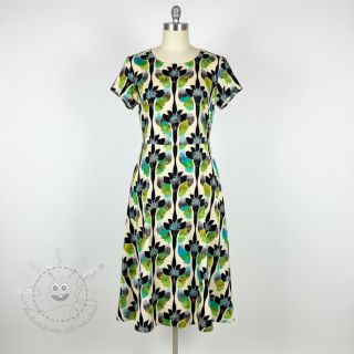 Viskosestoff leinen Artificial flower design A digital print