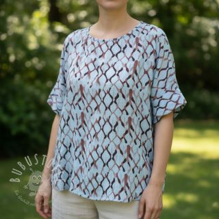 Viskosestoff leinen Ivy Diamonds design A digital print