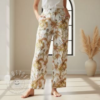 Viskosestoff leinen Crane bird design A digital print