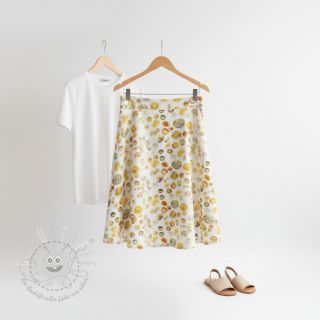 Viskosestoff leinen Natural Lin Livy yellow digital print