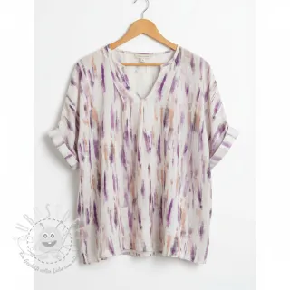 Viskosestoff leinen Natural Lin Lina purple digital print