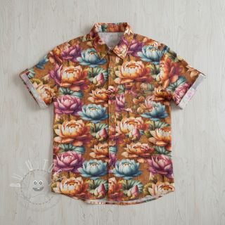 Viskosestoff leinen Marigold design C digital print