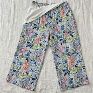 Viskosestoff leinen CREPE Flowers blue digital print