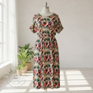 Viskosestoff leinen Azalea design A digital print