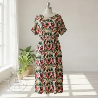 Viskosestoff leinen Azalea design A digital print