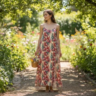 Viskosestoff leinen Viola design C digital print