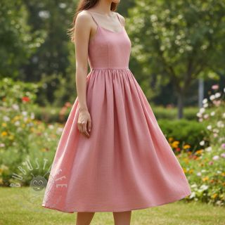 Viskosestoff leinen PREMIUM coral