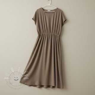 Viskosestoff leinen CRINCLE taupe