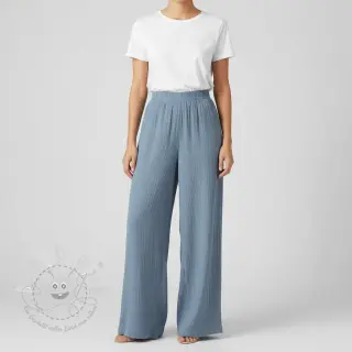 Viskosestoff leinen CRINCLE blue shadow