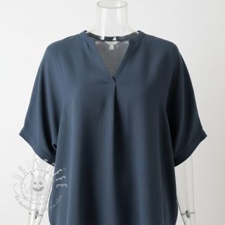 Viskosestoff leinen CRINCLE navy