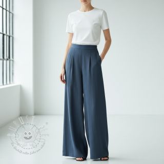 Viskosestoff leinen CRINCLE navy