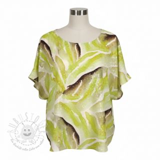 Viskosestoff SATIN Chloe green digital print