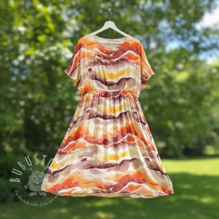 Viskosestoff SATIN Chloe red digital print