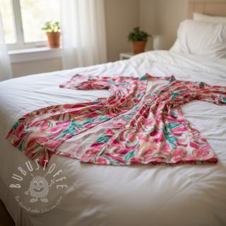 Viskosestoff SATIN Giselle red digital print