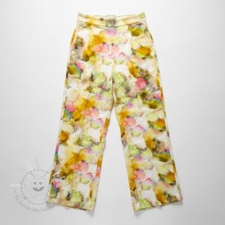 Viskosestoff SATIN Ambre yellow digital print