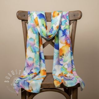 Viskosestoff SATIN Ambre blue digital print