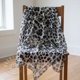 Viskosestoff SATIN Animal skin black digital print