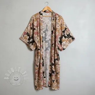 Viskosestoff SATIN Flowie Noe black digital print