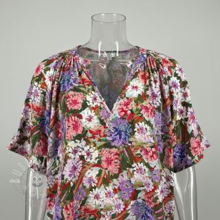 Viskosestoff SATIN Old fashion flowers digital print