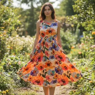 Viskosestoff RADIANCE Flower Nina digital print