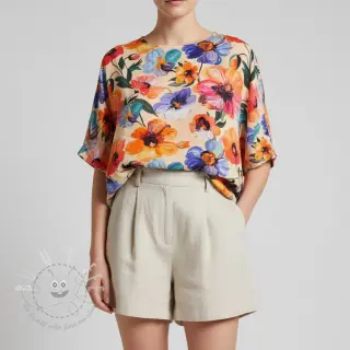Viskosestoff RADIANCE Flower Nina digital print