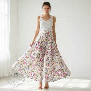 Viskosestoff RADIANCE Flower Uma white digital print