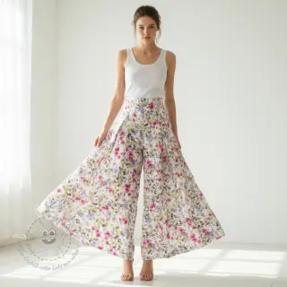 Viskosestoff RADIANCE Flower Uma white digital print