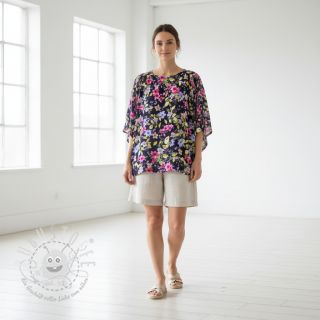 Viskosestoff RADIANCE Flower Uma navy digital print