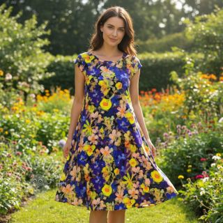 Viskosestoff RADIANCE Cornelia flowers purple digital print