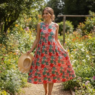 Viskosestoff RAYON POPLIN Knitted design D digital print