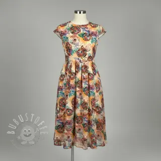Viskosestoff RAYON POPLIN Feathers design D digital print