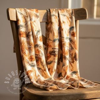 Viskosestoff RAYON POPLIN Feathers design C digital print