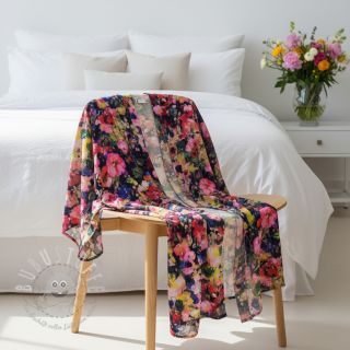 Viskosestoff LUREX Abstract navy digital print