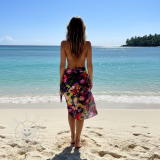 Viskosestoff LUREX Abstract navy digital print